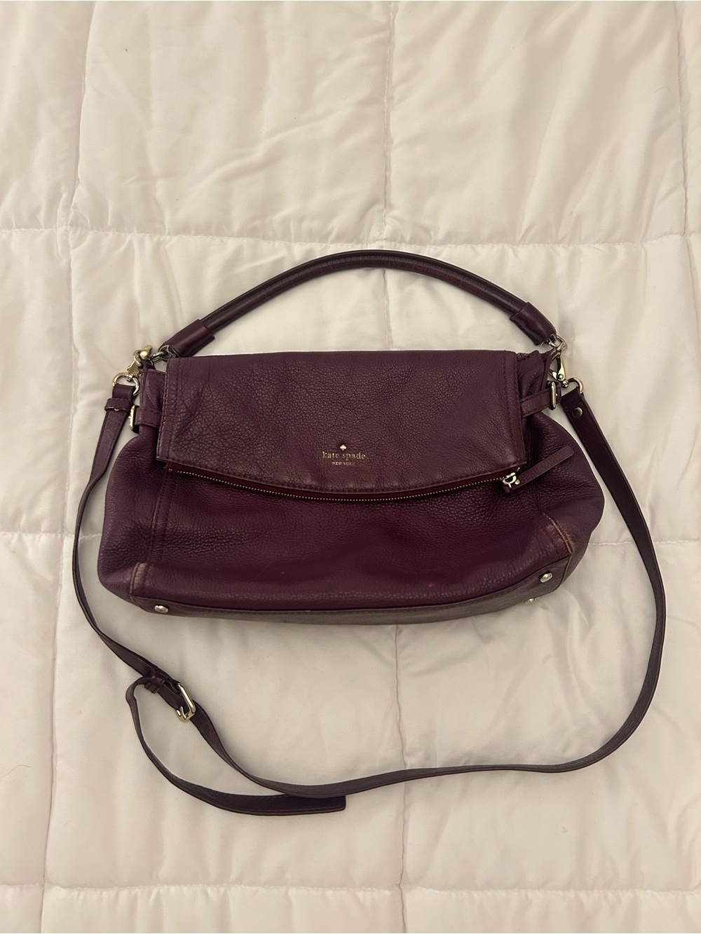 Kate Spade Purple Pebbled Shoulder Bag
